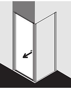 Kermi Ibiza 2000 Schwingtür I2STW080201AK 80 x 200 cm, silber mattglanz, ESG klar