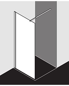 Kermi Ibiza 2000 panneau latéral I2TWF090181AK 90x185cm, brillant argent mat, verre de sécurité trempé, avec stabilisation à 90 degrés