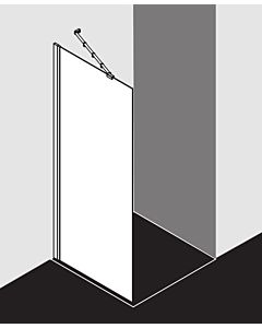 Kermi Ibiza 2000 panneau latéral I2TWG100201AK 100x200cm, argent mat brillant, verre de sécurité trempé, avec stabilisation à 45 degrés