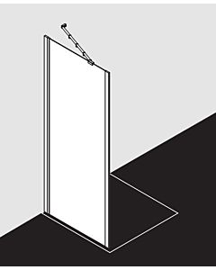 Kermi Ibiza 2000 Seitenwand TWO I2TWO100181AK 100x185cm, silber/mattglanz, ESG klar