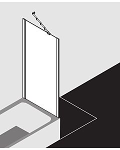 Kermi Ibiza 2000 Seitenwand TWO I2TWO075161AK 75x160cm, ESG klar, verkürzt für Badewanne