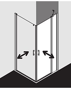 Kermi Liga Kermi Liga entry swing door LI1EL07520VAK 75x200cm, silver high gloss, clear TSG, left, on shower tray