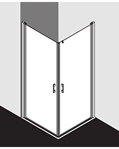 Kermi Liga Kermi Liga entry swing door LI1EL078201AK 78x200cm, matt silver, clear TSG, left, on the shower area