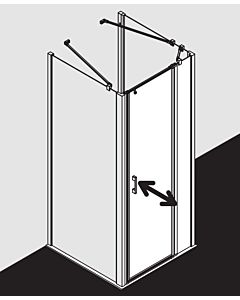 Kermi Liga Pendeltür mit Festfeld für Seitenwand LI1GR120201AK 120x200cm, silber mattglanz, ESG klar, rechts, auf Duschwanne