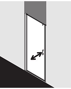 Kermi Liga Pendeltür für Seitenwand LI1WL095201PK 95x200cm, silber mattglanz, ESG klar Clean, links, auf Duschwanne