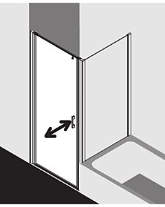 Kermi Liga swing door for side wall LI1WL080181AK 80x185cm, matt silver, clear TSG, left, on shower tray
