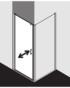 Kermi Liga porte battante pour paroi latérale LI1WL105181PK 105x185cm, argent mat brillant, verre de sécurité trempé transparent, gauche, sur receveur de douche