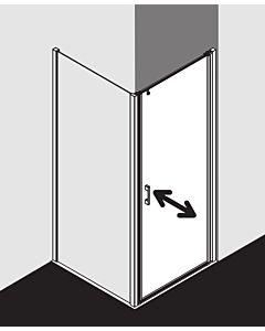 Kermi Liga swing door for side wall LI1WR105181AK 105x185cm, matt silver, clear TSG, right, on shower tray