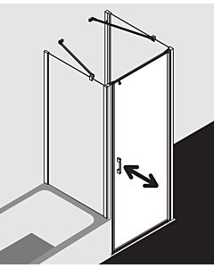 Kermi Liga swing door for side wall LI1WR075181PK 75x185cm, silver matt gloss, TSG clear clean, right, on shower tray