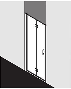 Kermi Liga Pendel-Falttür für Seitenwand LI2SL095201PK 95x200cm, silber mattglanz, ESG klar Clean, links, auf Duschwanne