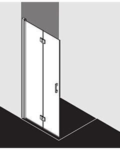 Kermi Liga pendulum folding door LI2YL090201PK 90x200cm, silver matt gloss, TSG clear clean, left