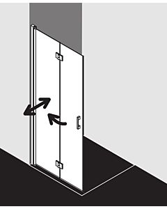 Kermi porte pliante Liga LI2YL12020VPK 120x200cm, argent brillant, TSG clear Clean, gauche