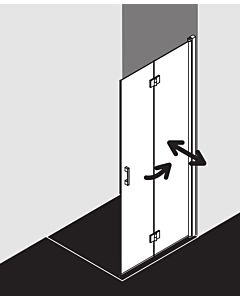 Kermi Liga swing folding door LI2YR09020VPK 90x200cm, silver high gloss, TSG clear clean, right