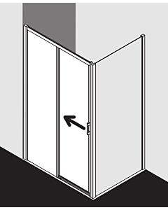 Kermi Liga door 2-part. off the floor with fixed panel LID2L120201PK 116-121x200cm, matt silver, TSG clear clean, left, on the shower tray