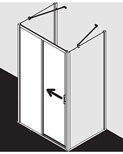 Kermi Liga door 2-part. off the floor with fixed panel LID2L145201PK 141-146x200cm, matt silver, TSG clear clean, left, on the shower tray