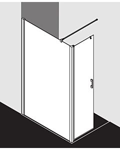 Kermi Liga side panel LIT1L123201PK 123x200cm, left, silver / matt gloss, TSG clear KermiClean, on the shower area