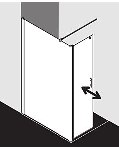Kermi Liga side panel LIT1L09020VPK 90x200cm, left, silver / high-gloss, TSG clear KermiClean, on shower tray