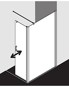 Kermi Liga side panel LIT1R12020VPK 120x200cm, right, silver / high-gloss, TSG clear KermiClean, on shower tray