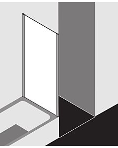 Kermi Liga Seitenwand verkürzt LITVD08016VAK 80x160cm, silber hochglanz, ESG klar, auf Badewanne