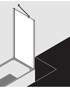 Kermi Liga Seitenwand verkürzt LITVD07016VPK 70x160cm, silber hochglanz, ESG klar Clean, auf Badewanne