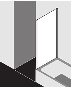 Kermi Liga Pendel-Falttür 4-tlg. in Nische LI2T4140181PK 140x185cm, silber mattglanz, ESG klar Clean, auf Duschwanne