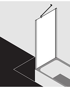 Kermi Liga Seitenwand verkürzt LITVD070161AK 70x160cm, silber mattglanz, ESG klar, auf Badewanne