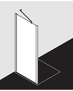 Kermi Liga side panel LITWD083181AK 83x185cm, matt silver, clear TSG, on the shower area