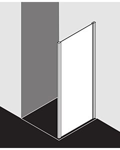 Kermi Liga side panel LITWD12318VAK 123x185cm, high-gloss silver, clear TSG, on the shower area