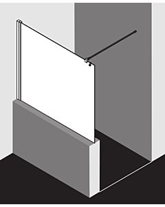 Kermi Liga panneau latéral LITWF08020VAK 80x200cm, argent / brillant, verre de sécurité trempé, avec stabilisation à 90 degrés