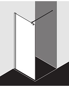 Kermi Liga side wall LITWF080201AK 80x200cm, silver / matt gloss, toughened safety glass, with 90 degree stabilization