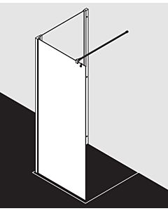 Kermi Liga side panel LITWF09020VAK 90x200cm, silver / high-gloss, TSG clear, with 90 degree stabilization