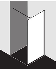 Kermi Liga side panel LITWF09020VPK 90x200cm, silver / high gloss, TSG clear KermiClean, with 90 degree stabilization