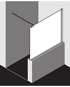 Kermi Liga side panel LITWF08020VPK 80x200cm, silver / high gloss, TSG clear KermiClean, with 90 degree stabilization