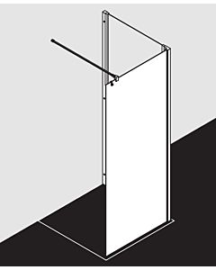 Kermi Liga panneau latéral LITWF10020VAK 100x200cm, argent / brillant, verre de sécurité trempé, avec stabilisation à 90 degrés