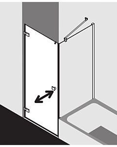 Kermi latérale Mena raccourcie avec profilé mural METVP080173PK 80 x 179 cm, noir doux, ESG clair Clean, à côté de la baignoire