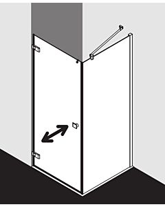 Kermi Mena side wall with wall profile METWP09020VPK 90 x 200 cm, silver high gloss, ESG clear Clean, on shower tray