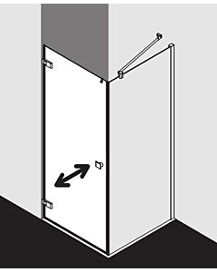 Kermi Mena Seitenwand mit Wandprofil METWP100203AK 100 x 200 cm, schwarz soft, ESG klar, auf Duschwanne