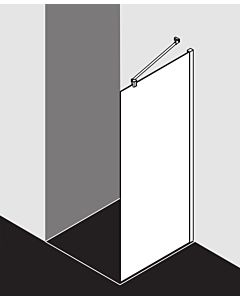 Kermi Mena Seitenwand mit Wandprofil METWP103203UK 101 x 200 cm, schwarz soft, ESG Milchglas SR Opaco, auf Duschwanne