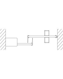 Kermi porte Nica , 2 pièces, avec champ fixe NIL2R16020VPK 160x200cm, argent brillant, verre de sécurité trempé clair, droite