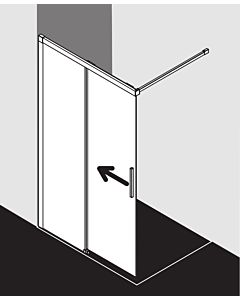 Kermi Nica Gleittür NIJ2L14020VPK 140 x 200 cm, silber hochglanz, ESG klar Clean, links