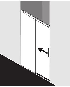 Kermi porte Nica , 2 pièces, avec panneau fixe NIL2L15020VAK 150x200cm, argent brillant, verre de sécurité trempé, gauche