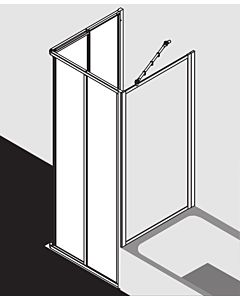 Kermi Nova 2000 Eckeinstieg N2ED20901811K 2-teiig, 90 x 185 cm, Silber matt Kerolan Fontana