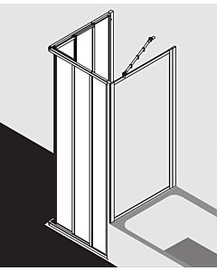 Kermi Gleittür-Eckeinstieg Nova 2000 80x185, silber, Kerolan Fontana, 3-teilig