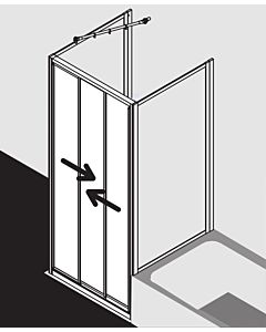 Kermi Gleittür Nova 2000, 3-teilig 80x185, silber/mattglanz, Kerolan Fontana