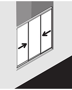 Kermi Gleittür Nova 2000, 3-teilig 90x185, weiss, Kerolan Fontana