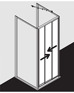 Kermi Gleittür Nova 2000, 3-teilig 80x185, silber/mattglanz, Kerolan Fontana