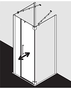 Kermi Pasa XP porte battante 2000 -fl. u champ fixe pour paroi latérale PX1FL10018VUK 100x185cm, argent brillant, TSG SR Opaco, gauche, sur receveur de douche