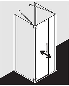 Kermi Pasa XP porte battante 2000 -fl. u champ fixe pour paroi latérale PX1FR08320VAK 83x200cm, argent brillant, verre de sécurité trempé, à droite, sur la zone de douche