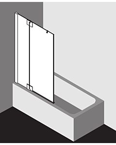 Kermi Pasa XP Kermi avec champ fixe PXDTL08015VPK 80x150cm, argent brillant, verre de sécurité trempé clair, gauche