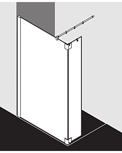 Kermi Pasa XP Seitenwand mit beweglichem Flügel PXT1L100181AK 100x185cm, silber mattglanz, ESG klar, links, auf Duschwanne